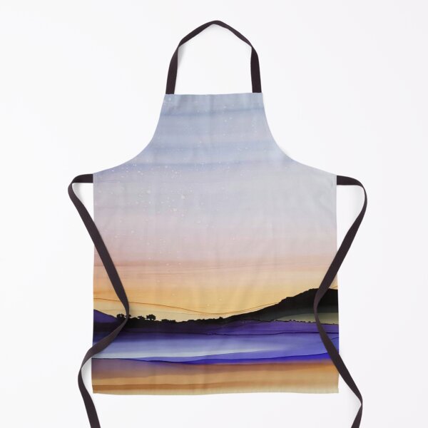 Item preview, Abstract landscape - evening at the lake - alcohol ink designed and sold by ApArtPaintings.