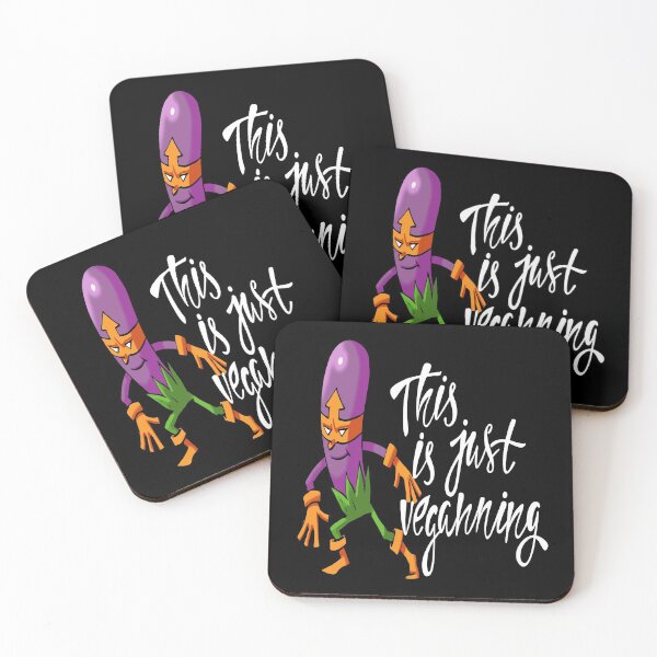 Item preview, This is Just Veganning Purple Eggplant Foodietoon Superhero Aubergine Brinjal designed and sold by ProjectX23.