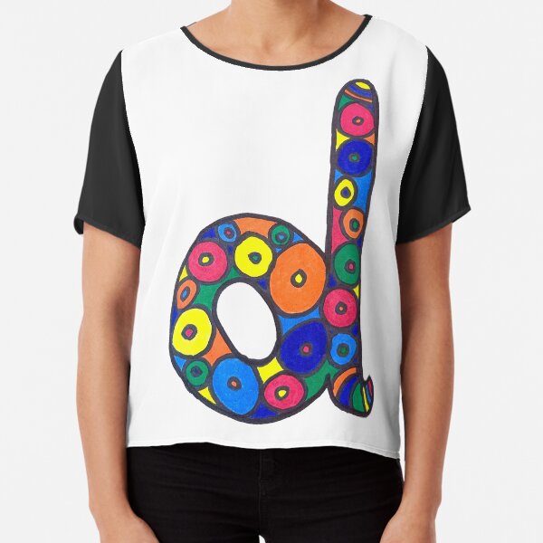 letter d in colorful circles Chiffon Top