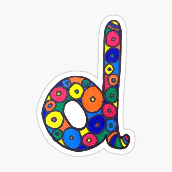 letter d in colorful circles Sticker