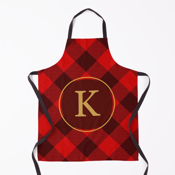 Item preview, Plaid Tartan Red Brown Diagonal Monogram Initial Letter K designed and sold by fotografixgal.