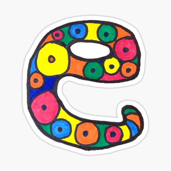 letter e in colorful circles Sticker