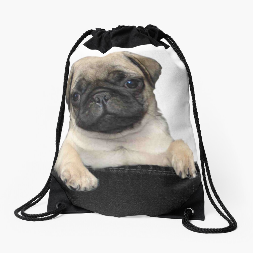 Pug Drawstring Bag