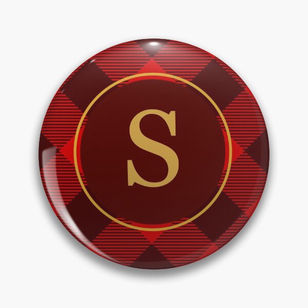 Item preview, Plaid Tartan Red Brown Diagonal Monogram Initial Letter S designed and sold by fotografixgal.