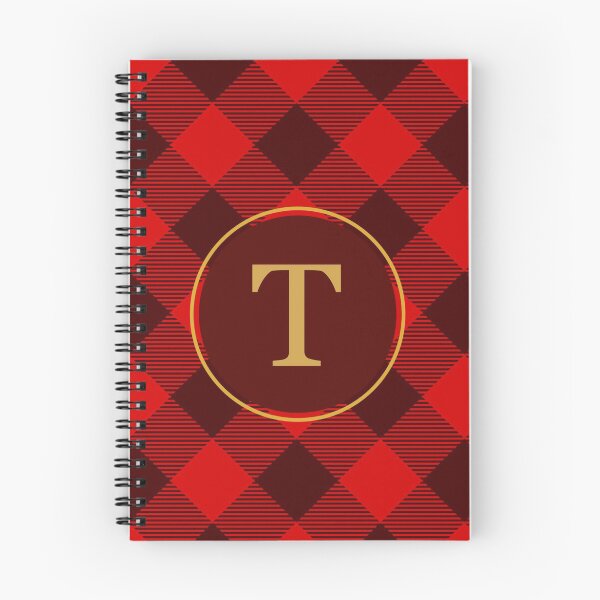 Item preview, Plaid Tartan Red Brown Diagonal Monogram Initial Letter T designed and sold by fotografixgal.