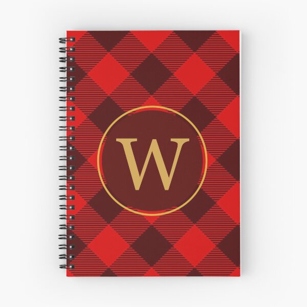 Item preview, Plaid Tartan Red Brown Diagonal Monogram Initial Letter W designed and sold by fotografixgal.