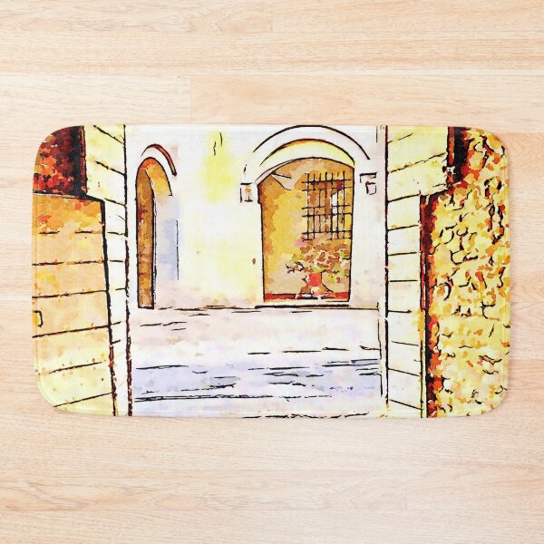Item preview, Fognano:  wooden doors overlooking the arches of a portico designed and sold by Giuseppe Cocco.