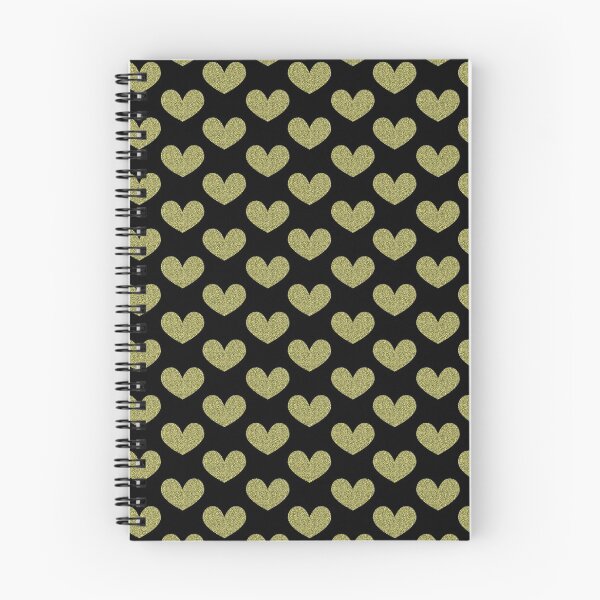 Item preview, Glittery Bright Gold Heart Pattern on Black designed and sold by JJRenae.