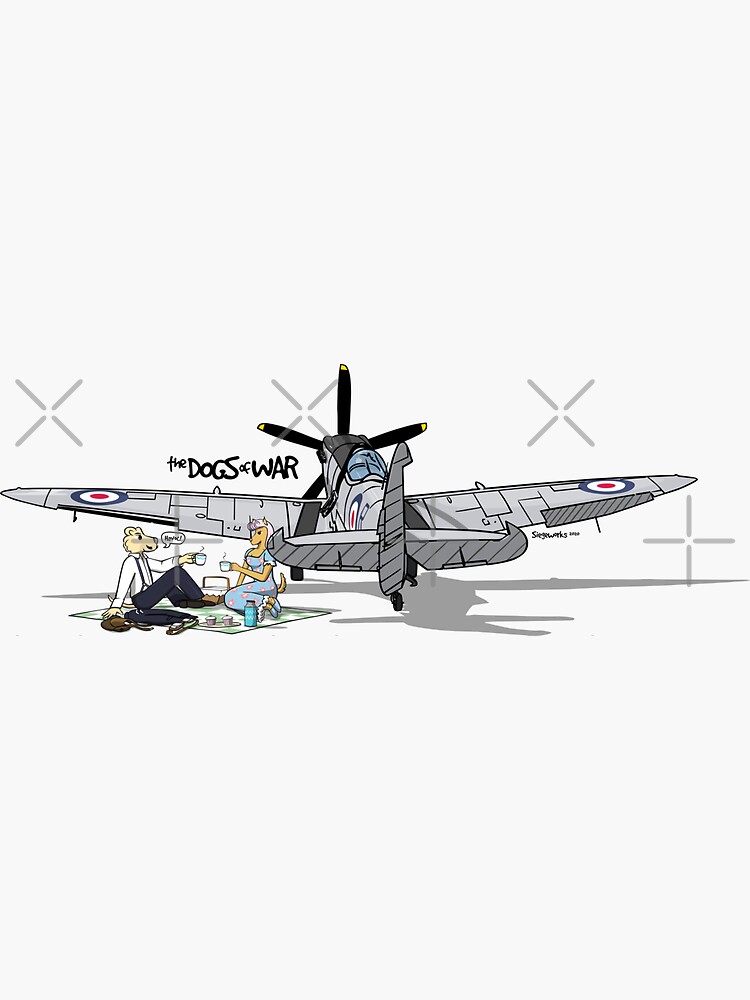 "The Dogs of War Spitfire Mk18" Sticker by siege103 Redbubble
