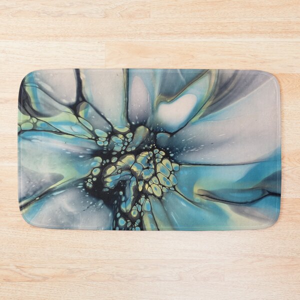 Item preview, blue green flower burst designed and sold by outbackabstract.