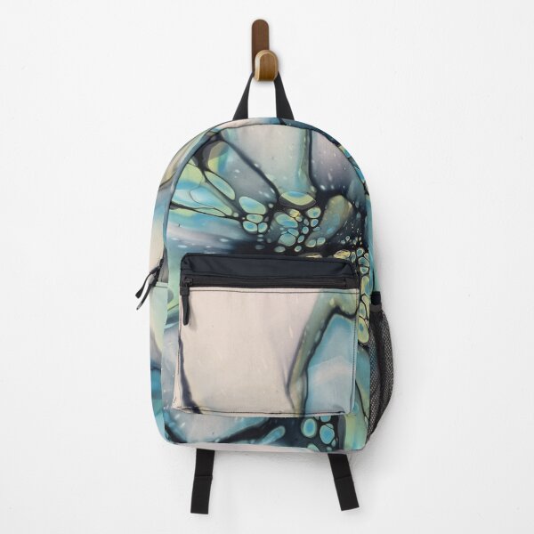 Item preview, blue green flower burst designed and sold by outbackabstract.