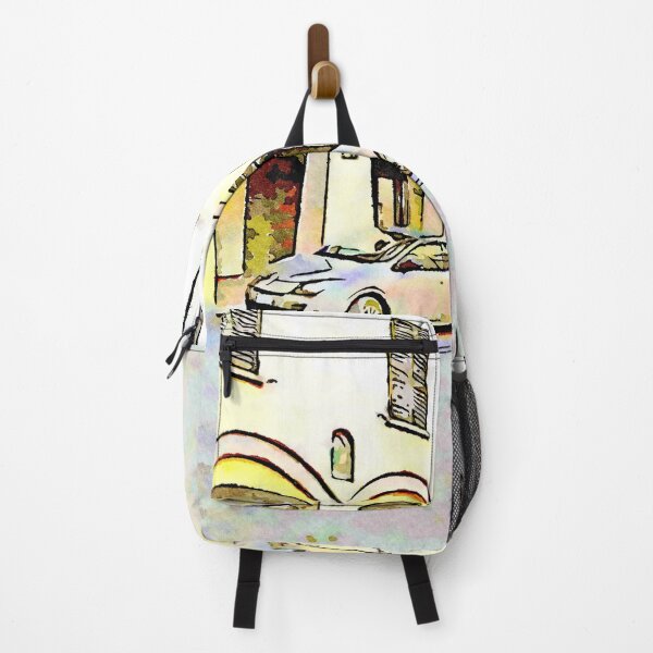 Item preview, Fognano: foreshortening with arcades and parked cars designed and sold by Giuseppe Cocco.