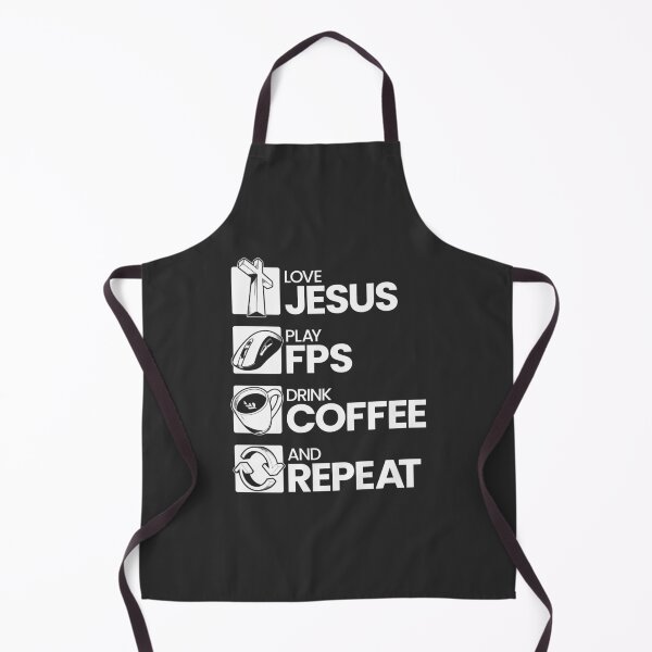 Item preview, Love Jesus, Play FPS (First-Person Shooting), Drink Coffee & Repeat designed and sold by LaughsAndVerses.