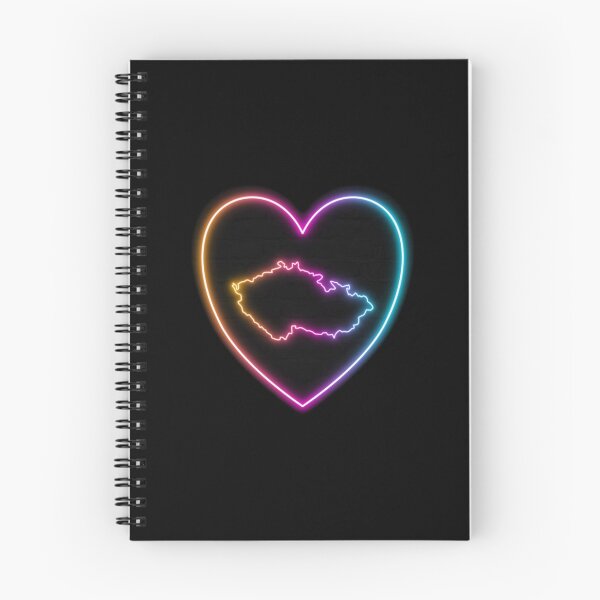 Item preview, Czechia Multicolor Neon Outline in a Retrowave Heart designed and sold by dylanxh.