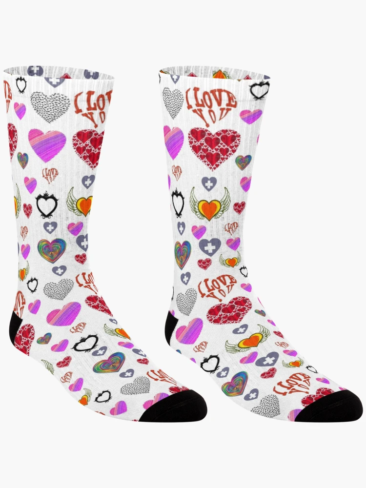Thumbnail 3 of 5, Socks, Random Heart Pattern designed and sold by Rell1970.