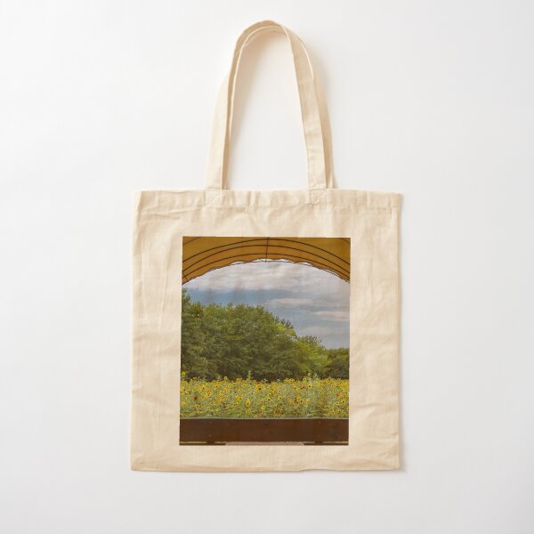 Covered Wagon Sunflower View Cotton Tote Bag