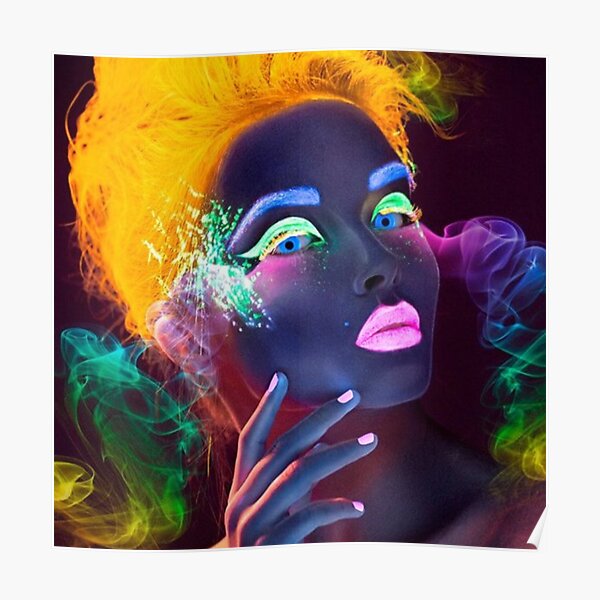 Glow In The Dark Girl On Flames Mirage Dolls Poster By Miragedolls Redbubble 7902