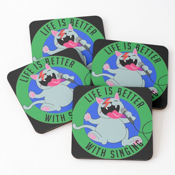 Item preview, Life is better singing, cat designed and sold by Jaime Brash.