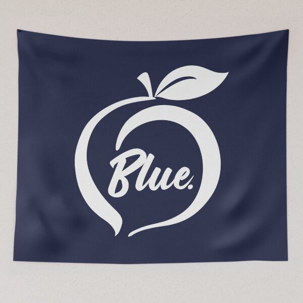 Item preview, Georgia Peach BLUE (white on blue) designed and sold by Thelittlelord.