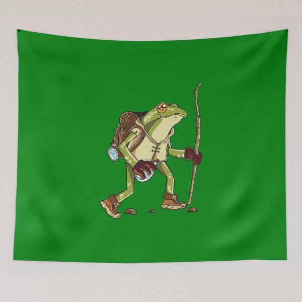 Item preview, Hiking Frog Climbing Mountains designed and sold by Piztees.