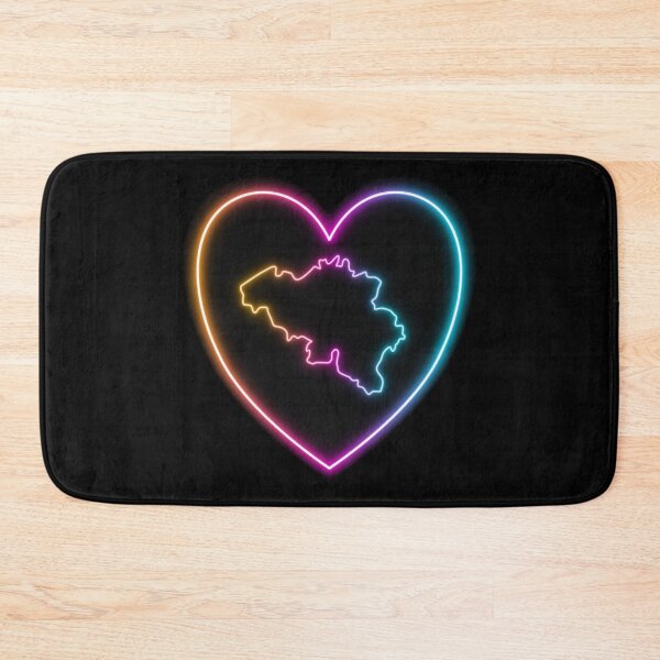 Item preview, Belgium Multicolor Neon Outline in a Retrowave Heart designed and sold by dylanxh.
