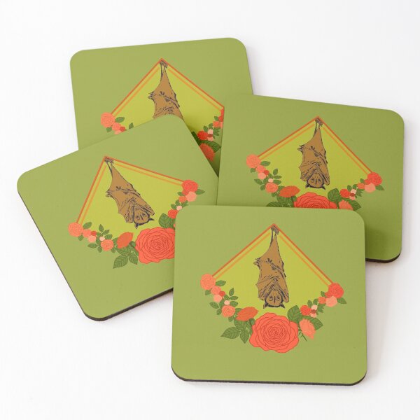 Item preview, DONATE Bat with Flowers - Orange designed and sold by Emily Boynton.