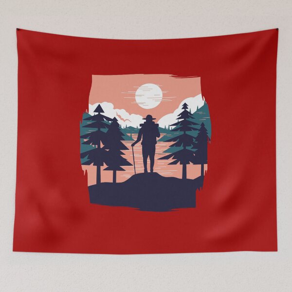 Item preview, Vintage Hiking Landscape designed and sold by Piztees.