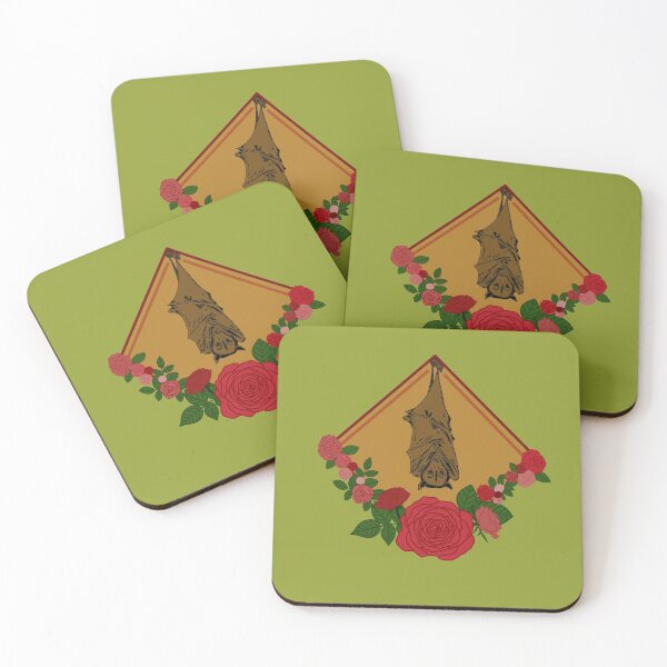 Item preview, DONATE Bat with Flowers - Red designed and sold by Emily Boynton.