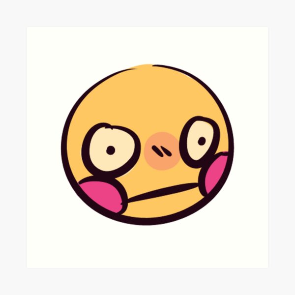 fire eyes - adorable cursed emoji | Art Board Print