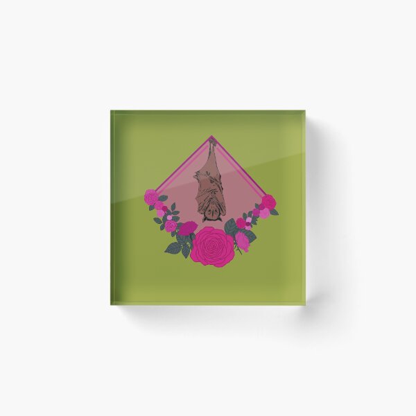 Item preview, DONATE Bat with Flowers - Magenta designed and sold by Emily Boynton.