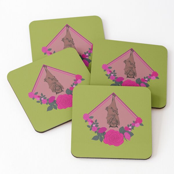 Item preview, DONATE Bat with Flowers - Magenta designed and sold by Emily Boynton.