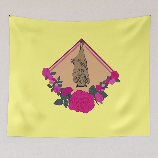 Item preview, DONATE Bat with Flowers - Magenta designed and sold by Emily Boynton.
