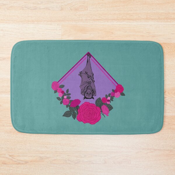 Item preview, DONATE Bat with Flowers - Magenta designed and sold by Emily Boynton.