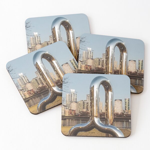 Item preview, CURLICUE WILLIAM PYE sculpture surrey quays greenland dock Helsinki Square london photo sculpture art reflective shiny mirrored twisty  designed and sold by am-mantilla2156.