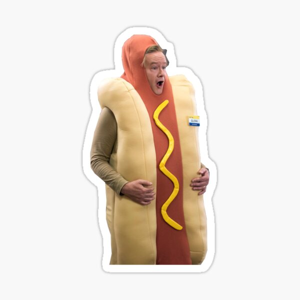 Superstore Glenn Sturgis Hotdog Costume Halloween Sticker