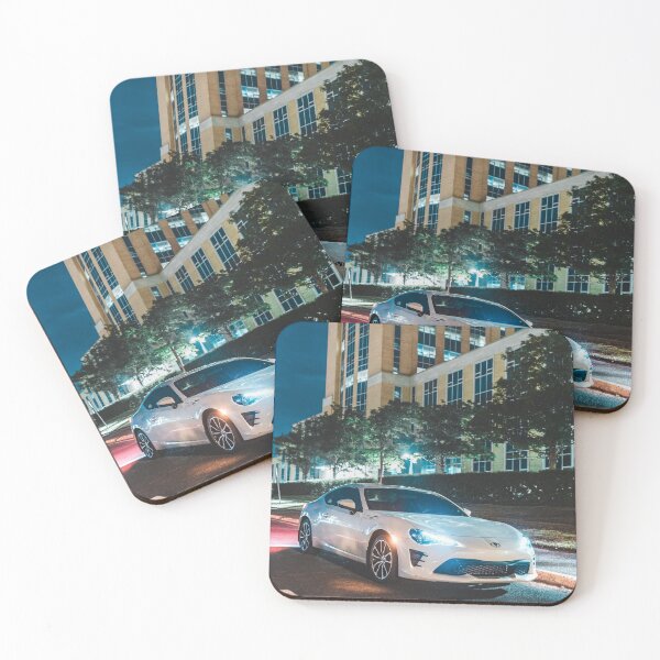 Item preview, White toyota gt86 at night in front of tall building designed and sold by erikallen920.