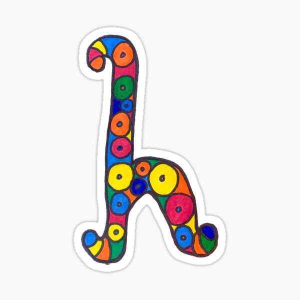 letter h in colorful circles Sticker