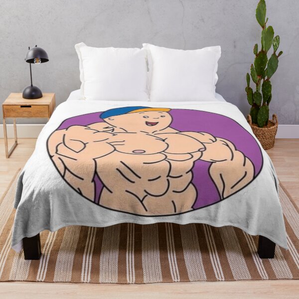 Buff Af Caillou Throw Blanket