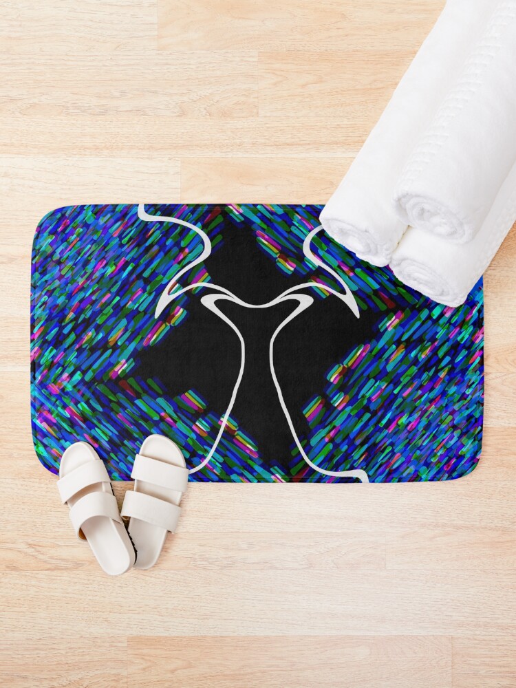 Alternate view of Psychedelic Glitch Abstract Bath Mat