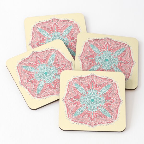 Item preview, Four-Pointed Mandala (Red and Teal) designed and sold by squishyrainbow.
