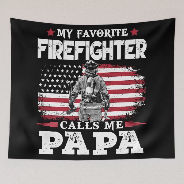 Item preview, My Favorite Firefighter Calls Me Papa USA Flag Patriot Firefighting Father Gift designed and sold by MotorLykan9k.
