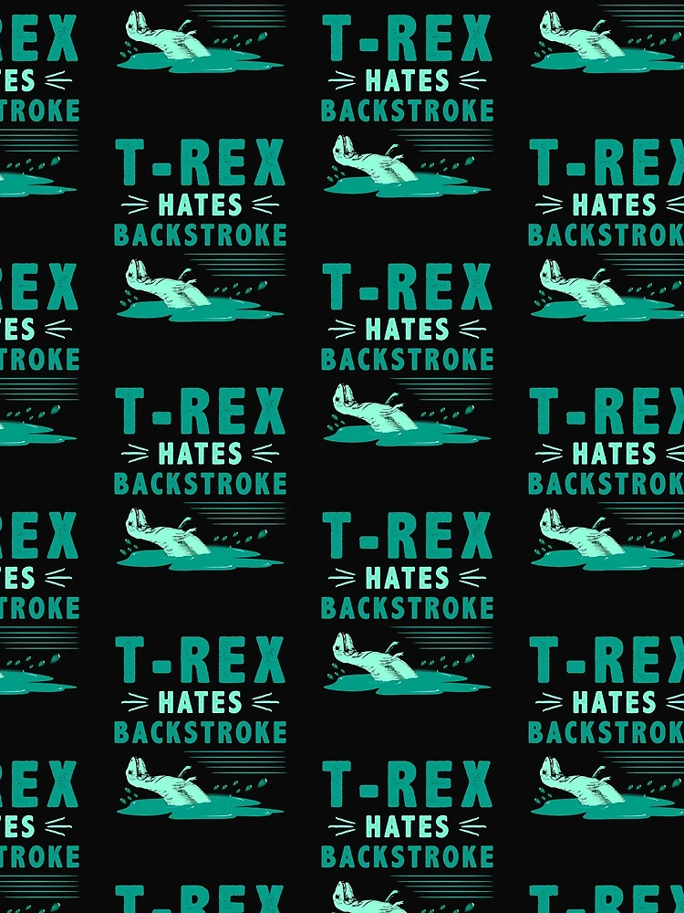 Thumbnail 3 of 3, Scarf, T-Rex Hates Backstroke designed and sold by SharpThreadZ.