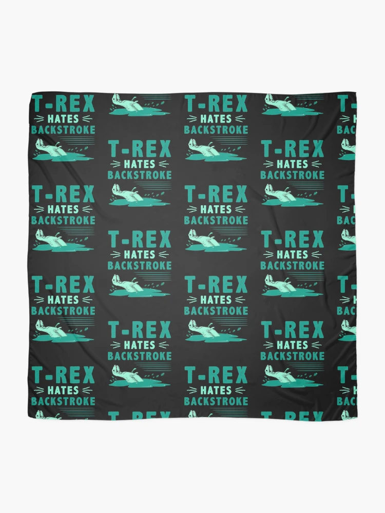 Thumbnail 2 of 3, Scarf, T-Rex Hates Backstroke designed and sold by SharpThreadZ.