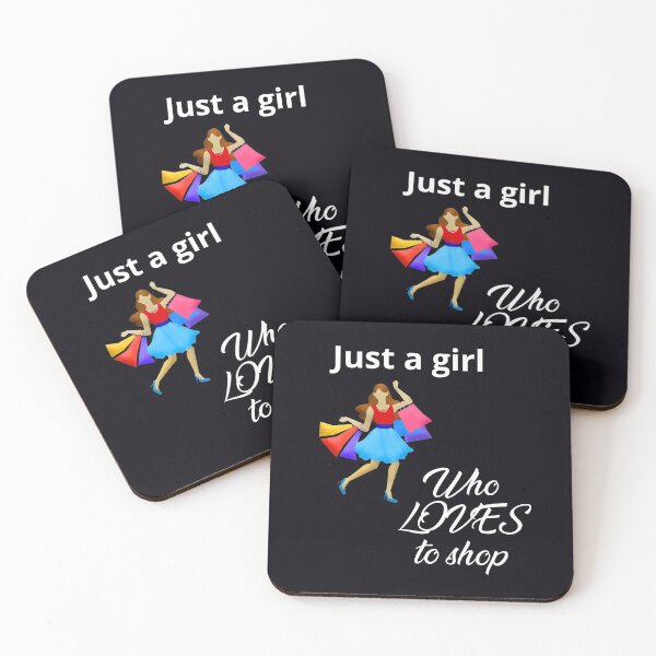 Item preview, "Just A Girl Who Loves To Shop"  , . . . Happy girl on a shopping spree holding her packages designed and sold by JoelsCorner.