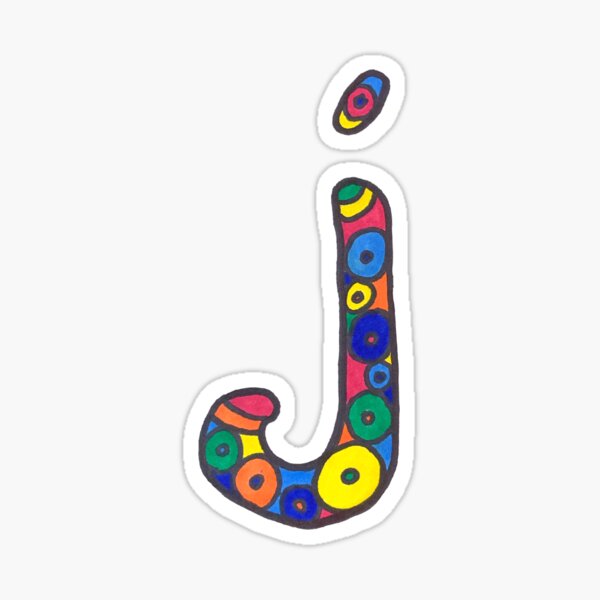 letter j in colorful circles Sticker