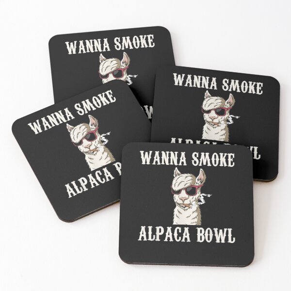 Item preview, Cute Weed Funny Cannabis Alpaca Wanna Smoke Alpaca Bowl designed and sold by shirleyfinley.