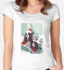 Cavaliers at Christmas Women's Fitted Scoop T-Shirt
