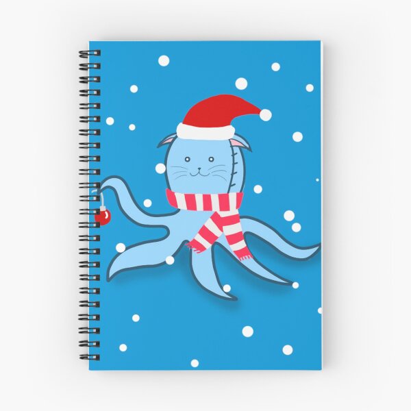 Item preview, Christmas octopus with cat face and ears designed and sold by SofyJacksonA.