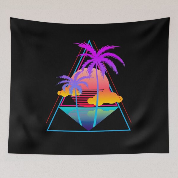 Item preview, Vaporwave Art -Retro 1980s 1990s Relax Aesthetic Palm Trees Sunset Beach Surf designed and sold by Hitagivapor.