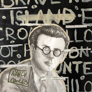 Artwork thumbnail, Aldous Huxley - Ink Painting by NancyCowlesArt